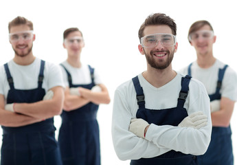 Fototapeta na wymiar smiling group of professional industrial workers