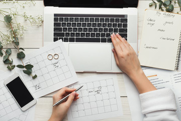 Bridal background with planner checklist