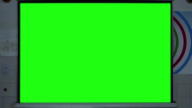 Projection Green Screen.  You can replace green screen with the footage or picture you want. You can do it with “Keying” effect in After Effects  (check out tutorials on YouTube). 
