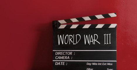 The title  world war three on movie clapper