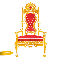Watercolor vintage armchair, throne