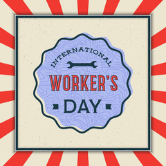 labor day badge. international workers day vector Illustration