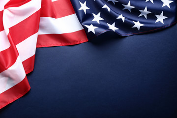Naklejka premium American flag on blue background