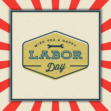 labor day badge. international workers day vector Illustration