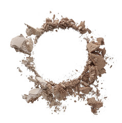 Crushed texture of light beige eye shadow or powder