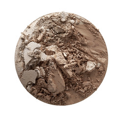 Crushed texture of light beige eye shadow or powder