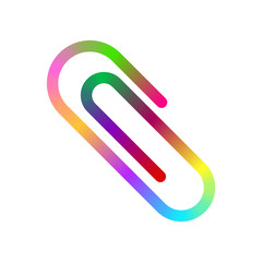 Obraz premium Paper clip Icon Vector. Simple flat symbol. Perfect Black pictogram illustration on white background. Multicolored.
