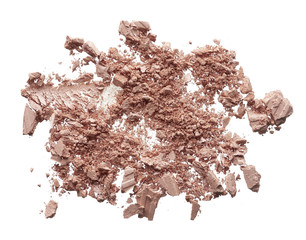 Crushed texture of gently peach eye shadow or powder