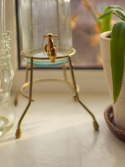 Golden tap on the bottle