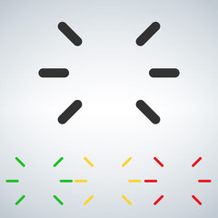 Led flashing status light icon green,yellow,red. Vector illustration isolated on modern background.