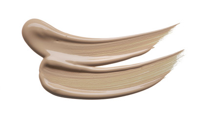 Light beige makeup smear of creamy foundation