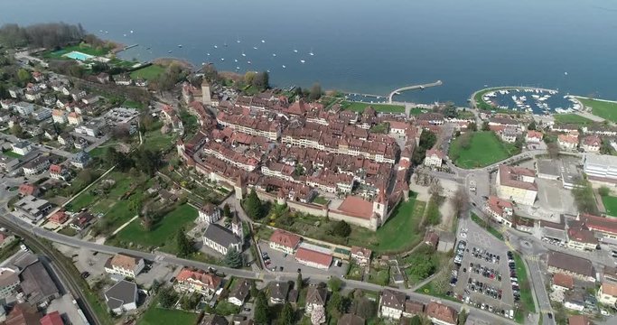 Murten im Anflug, Schweiz