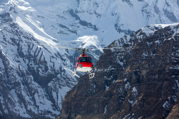 Rescue helicopter in Annapurna basecamp, Nepal