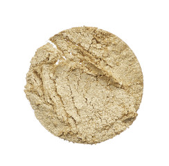 Texture of broken golden powder on white background