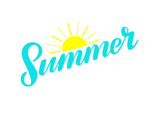 Hand Lettering Summer with Sun 