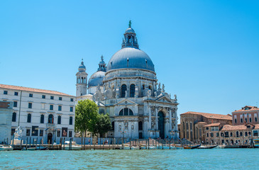 Fototapeta na wymiar The Grand Canal and the Basilica of Santa Maria della Salute, Venice, Italy