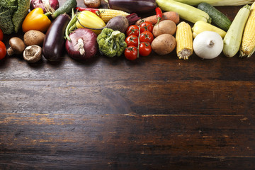 Vegetable on wooden background