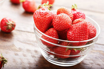 strawberry in a glass plate