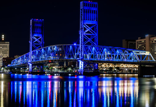 Jacksonville Florida Skyline At Night