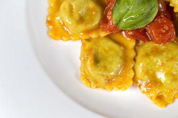 ravioli top view closeup
