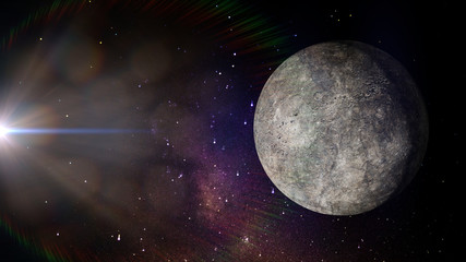 Obraz na płótnie Canvas the planet Mercury, smallest planet of the solar system