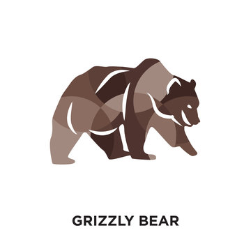 grizzly bear logo isolated on white background for your web, mobile and app design