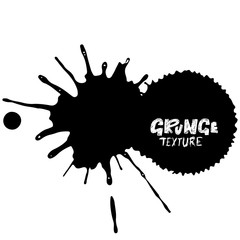 Hand drawn grunge texture. Abstract ink drops background. Black and white grunge illustration. Vector watercolor artwork pattern.