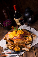 Traditionelle polnische gans vom offen