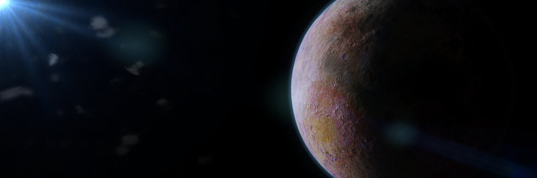beautiful alien planet orbiting a distant star