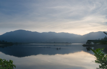 sunrise moments and environments at Beris Lake, Kedah