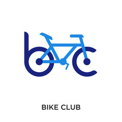 bike club logo isolated on white background for your web, mobile and app design