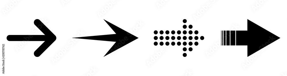 Poster set arrow icon. different black arrows sign. elements for business infographic – stock vector