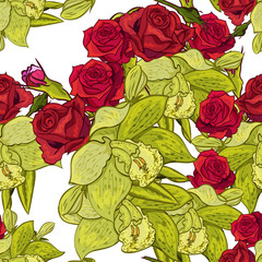 vector seamless flower pattern for cards, textiles, backgrounds