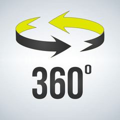 360 degrees view sign icon. vector illustration isolated on modern background.