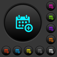 Add to calendar dark push buttons with color icons