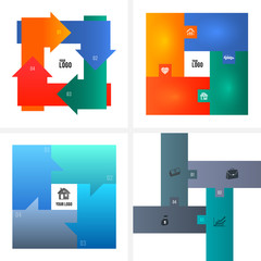 set template infographics flyer brochure design element09