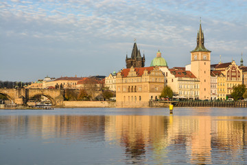 The Vltava embankment in Prague.
