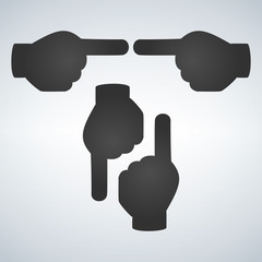 Hand pointer icon on white background. Vector illustration.