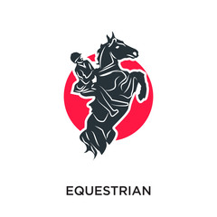 equestrian logo isolated on white background for your web, mobile and app design