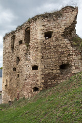 Fototapeta na wymiar Old ruined Jazlowiec Yazlovets castle, Ternopil region, Ukraine