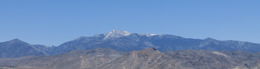 Spring snow in the desert mountains. Pahrump, Nevada