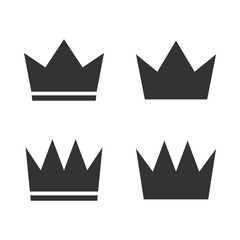 Crown icon. Grey on white background. Vector illustration, flat design.