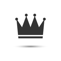 Crown icon. Grey on white background. Vector illustration, flat design.