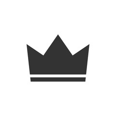 Crown icon. Grey on white background. Vector illustration, flat design.
