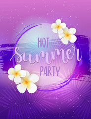 Hot summer party purple template