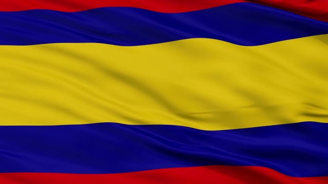 Alor Setar Kedah closeup flag, city of Malaysia, realistic animation seamless loop - 10 seconds long