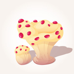 Beautiful fantasy mushroom. Magic unusual nature elements isolated on white background. Vector illustration for Mushrooms Collection.