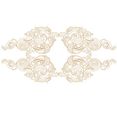 Golden vintage baroque ornament, corner. Retro pattern antique style acanthus. Decorative design element filigree calligraphy vector. - stock vector