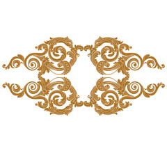 Golden vintage baroque ornament, corner. Retro pattern antique style acanthus. Decorative design element filigree calligraphy vector. - stock vector