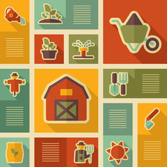 Garden Farm icons vector set